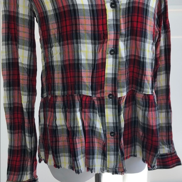 Splendid Checkered Ruffle Top - Picture 3 of 7